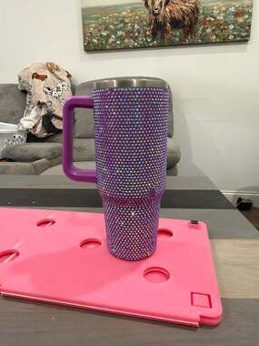 Rhinestone Tumbler Stainless Steel 40oz with Handle